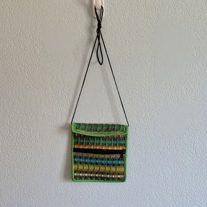 💚Green multicolor woven small cross-body bag